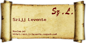 Szijj Levente névjegykártya