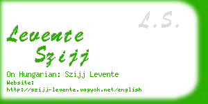 levente szijj business card